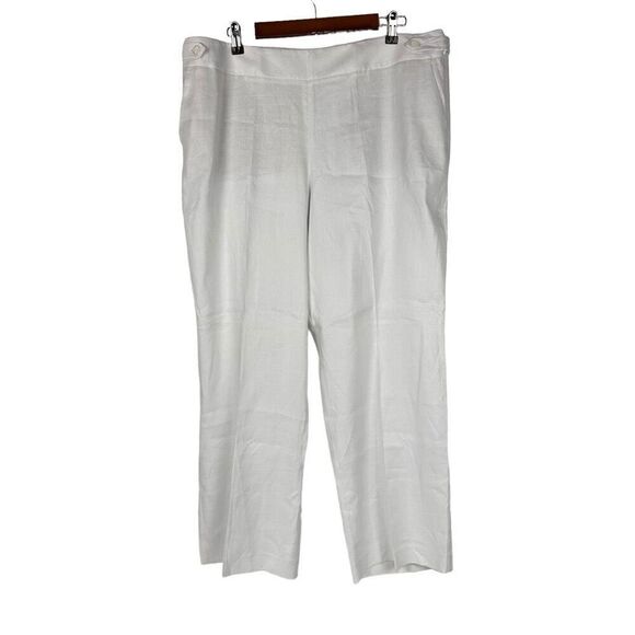 Talbots Linen Blend White Slacks size 18WP - Picture 2 of 10